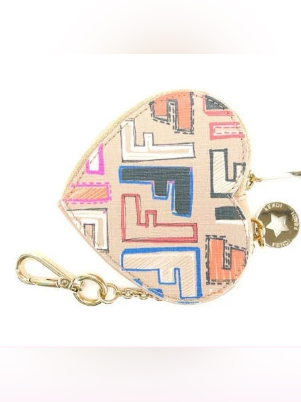 FENDI Graphic Print Bag Charm / Coin Pouch